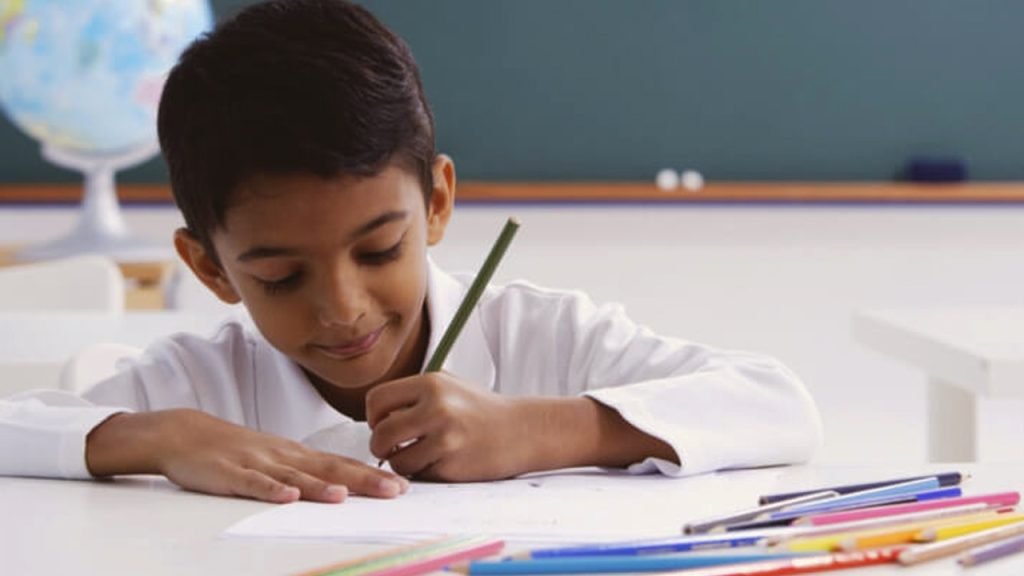 child's handwriting: